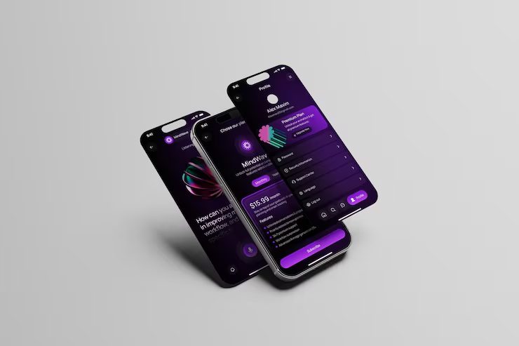 Mobile app interface design on smartphones